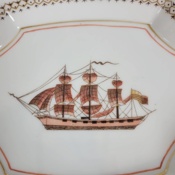 Isco Vintage Unbranded Home Kitchen Serving Dish Plate One Size White Sailboat - Picture 5 of 7